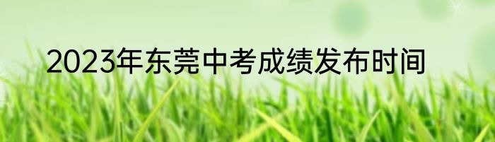 2023年东莞中考成绩发布时间