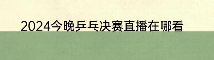 2024今晚乒乓决赛直播在哪看