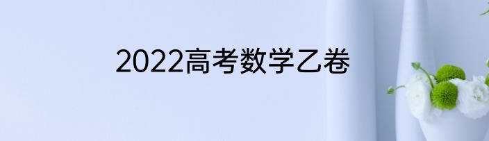 2022高考数学乙卷