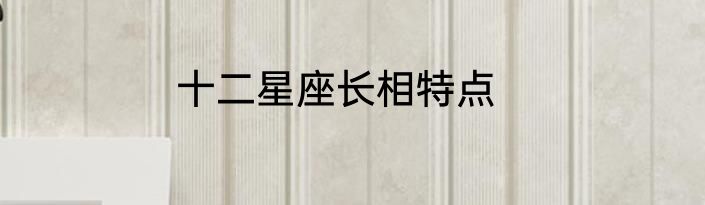 十二星座长相特点