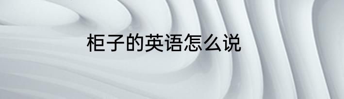 柜子的英语怎么说