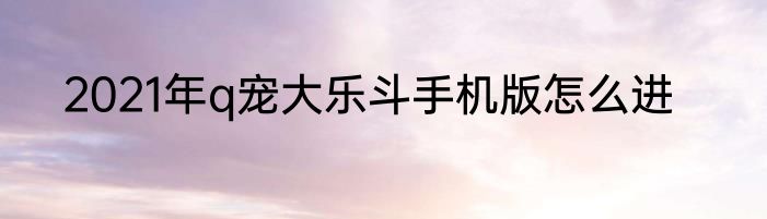 2021年q宠大乐斗手机版怎么进