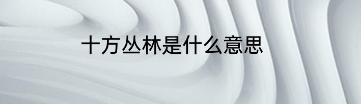 十方丛林是什么意思