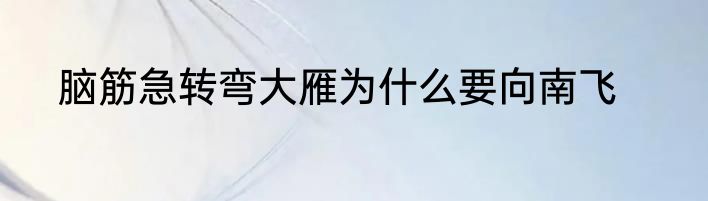 脑筋急转弯大雁为什么要向南飞