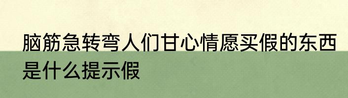 脑筋急转弯人们甘心情愿买假的东西是什么提示假