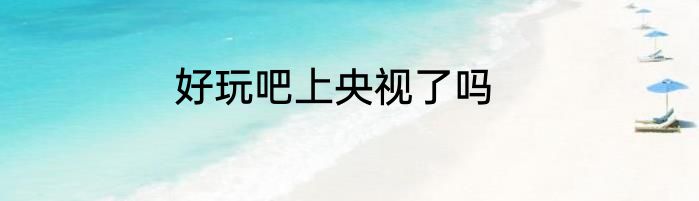 好玩吧上央视了吗