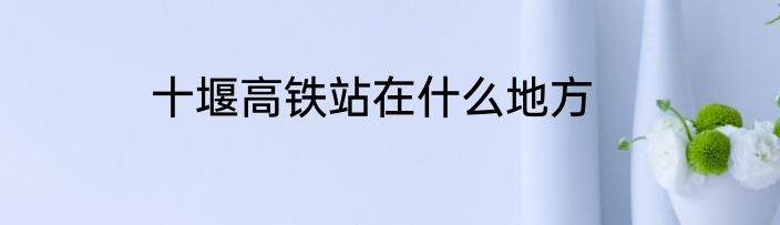 十堰高铁站在什么地方