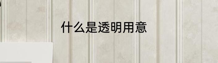 什么是透明用意