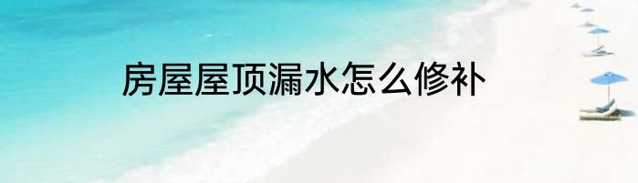 房屋屋顶漏水怎么修补