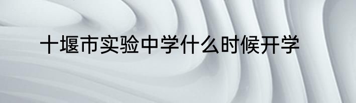 十堰市实验中学什么时候开学