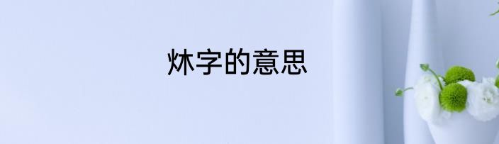 炑字的意思