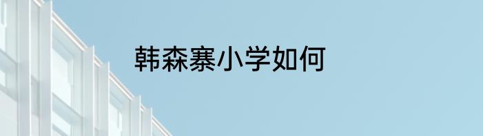 韩森寨小学如何