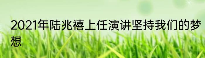 2021年陆兆禧上任演讲坚持我们的梦想