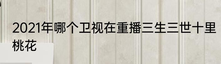 2021年哪个卫视在重播三生三世十里桃花