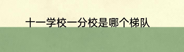 十一学校一分校是哪个梯队