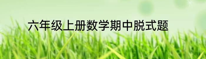 六年级上册数学期中脱式题