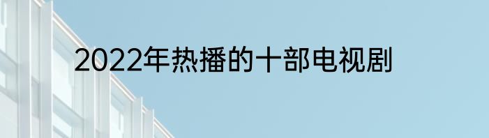 2022年热播的十部电视剧