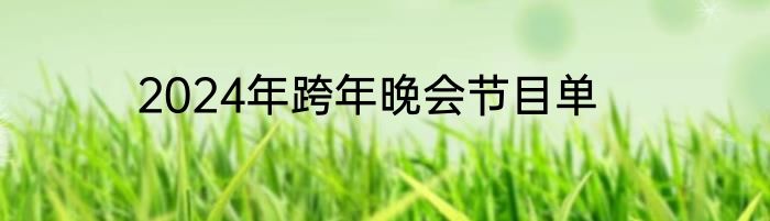 2024年跨年晚会节目单