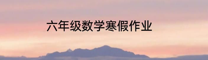 六年级数学寒假作业