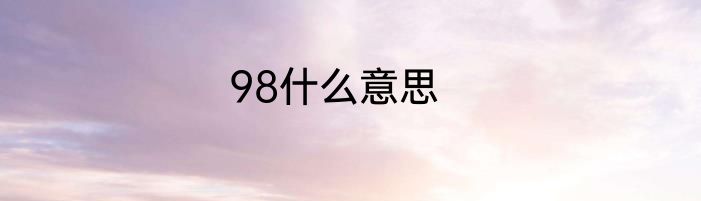 98什么意思