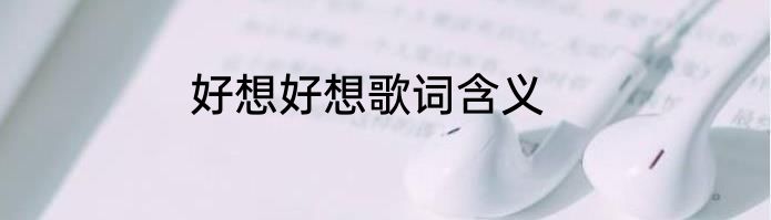 好想好想歌词含义