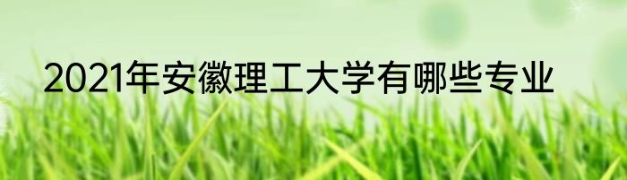 2021年安徽理工大学有哪些专业