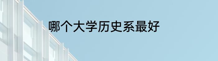 哪个大学历史系最好