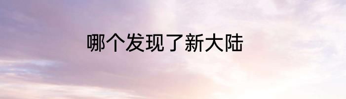 哪个发现了新大陆