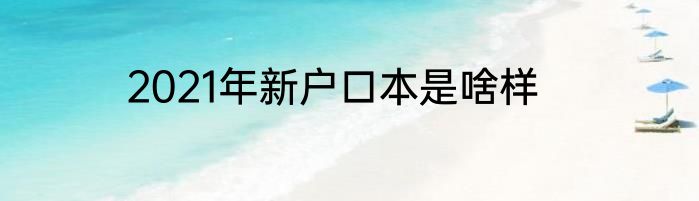 2021年新户口本是啥样