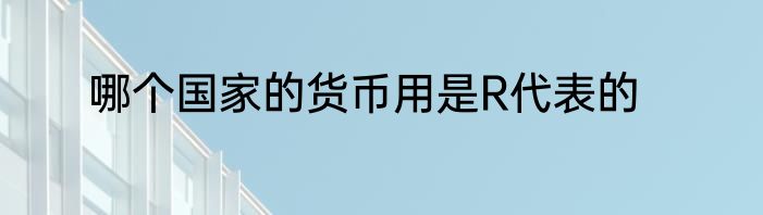 哪个国家的货币用是R代表的