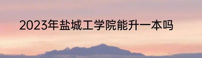 2023年盐城工学院能升一本吗