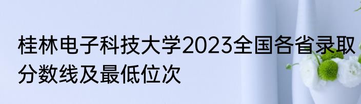 桂林电子科技大学2023全国各省录取分数线及最低位次