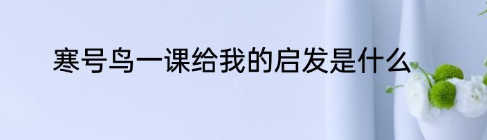 寒号鸟一课给我的启发是什么