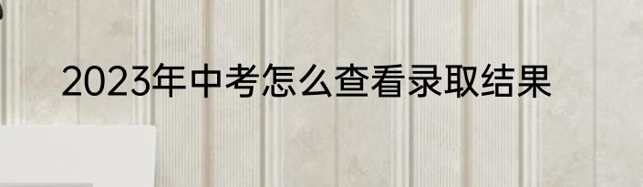 2023年中考怎么查看录取结果