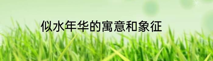 似水年华的寓意和象征