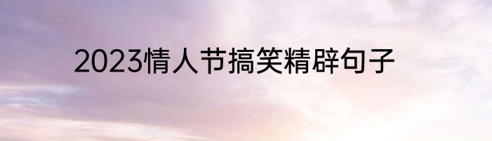 2023情人节搞笑精辟句子