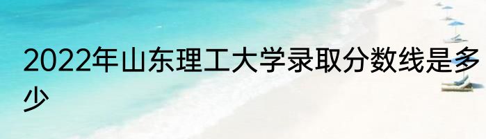 2022年山东理工大学录取分数线是多少