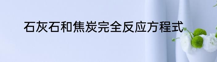 石灰石和焦炭完全反应方程式