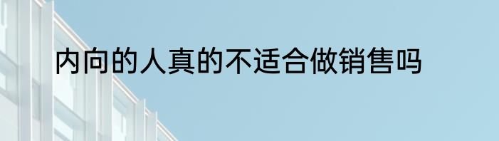 内向的人真的不适合做销售吗