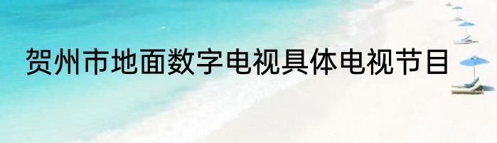 贺州市地面数字电视具体电视节目
