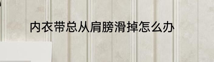内衣带总从肩膀滑掉怎么办