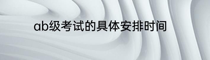 ab级考试的具体安排时间