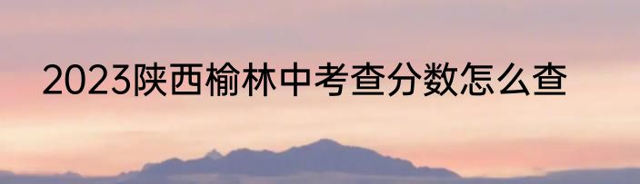 2023陕西榆林中考查分数怎么查