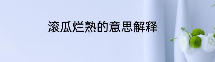 滚瓜烂熟的意思解释