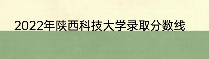 2022年陕西科技大学录取分数线
