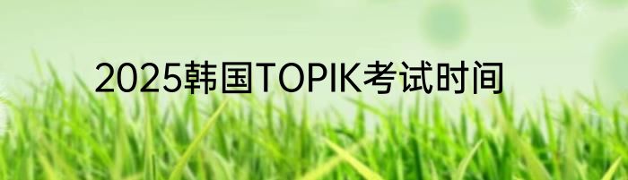2025韩国TOPIK考试时间