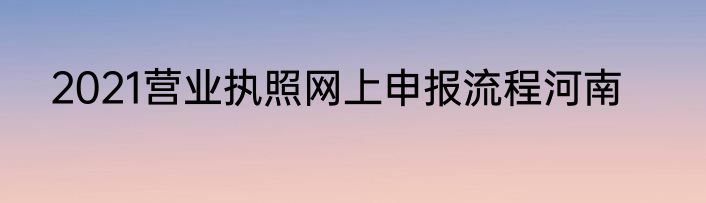 2021营业执照网上申报流程河南