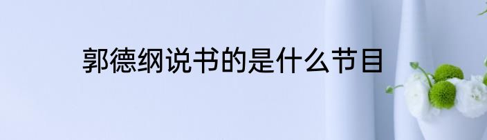 郭德纲说书的是什么节目