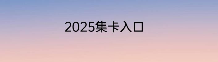 2025集卡入口