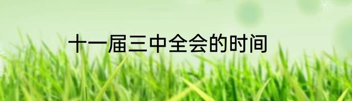 十一届三中全会的时间